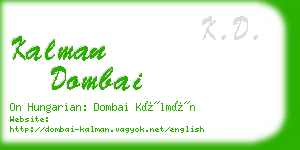 kalman dombai business card